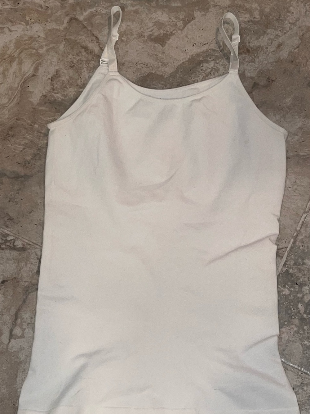 SHAPEMINT XL  White Stretch Camisole with Adjustable Straps